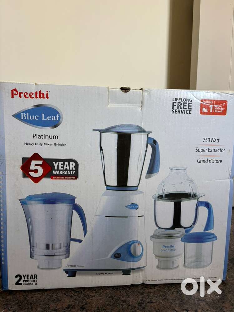 Preethi blue leaf platinum mixer 750 watt.and prestige two burner sto