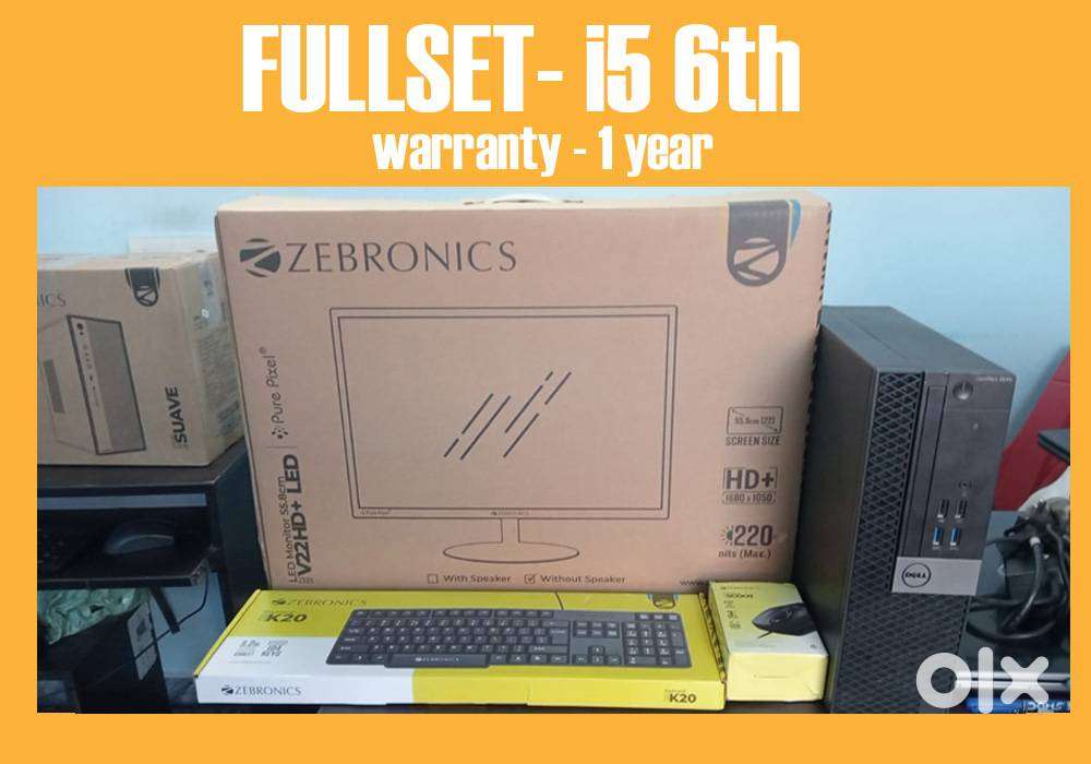 MONITOR 22 INCH - DELL i5 6th gen   warranty 1 year desktop pc