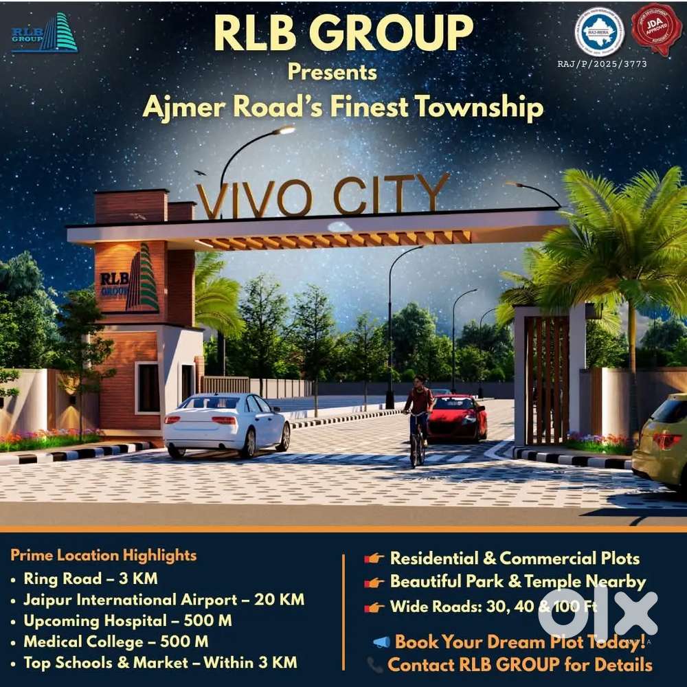 Jda & rera approved plots on Ajmer road badh ke Balaji pr main 100 fee