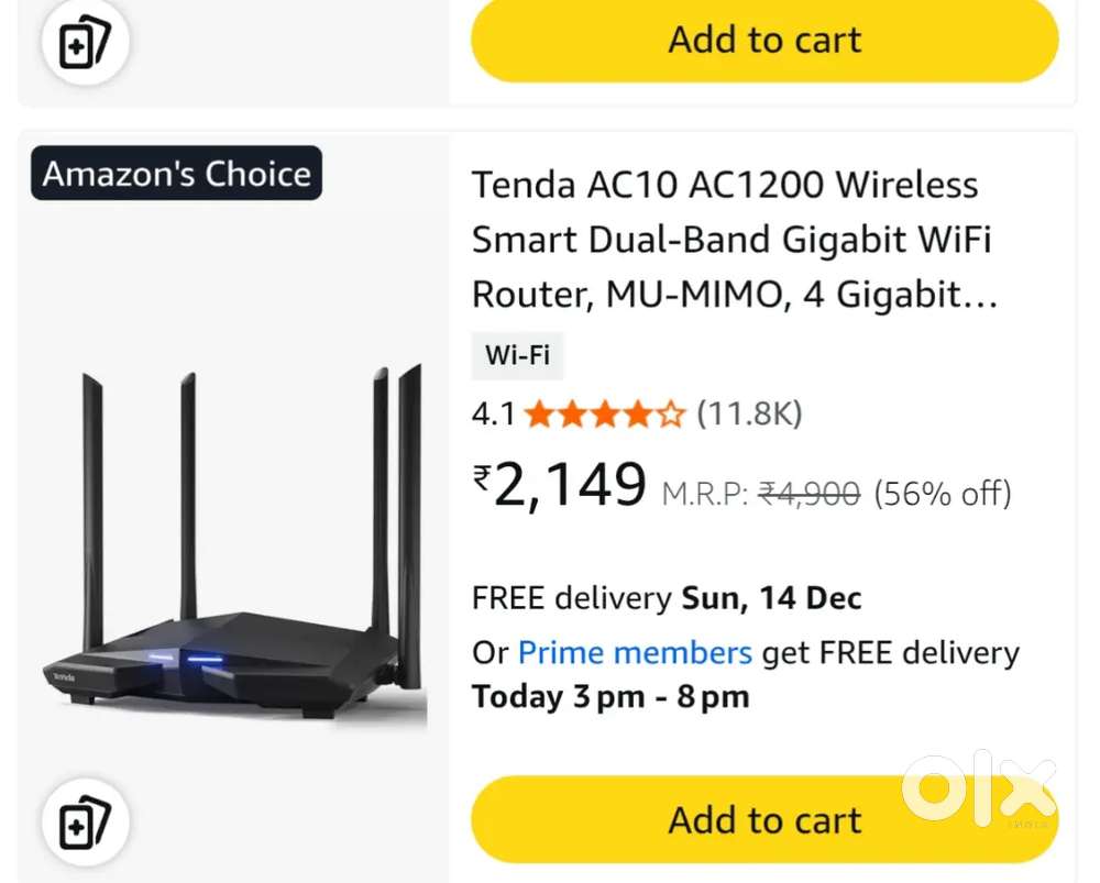Wifi ROUTER 5G TENDA 800+ mbps speed