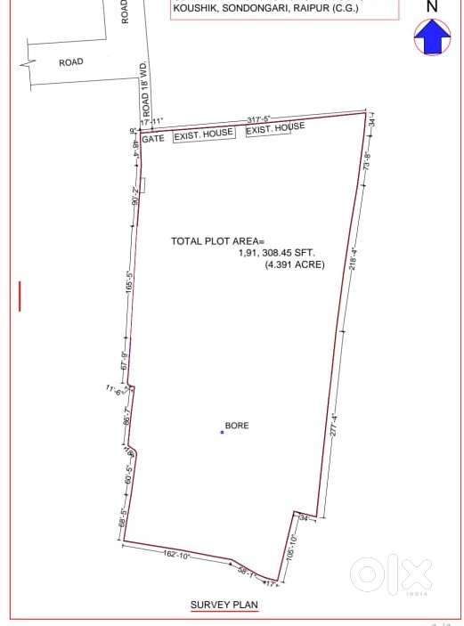 Open land available 4 rupees per square feet for rent