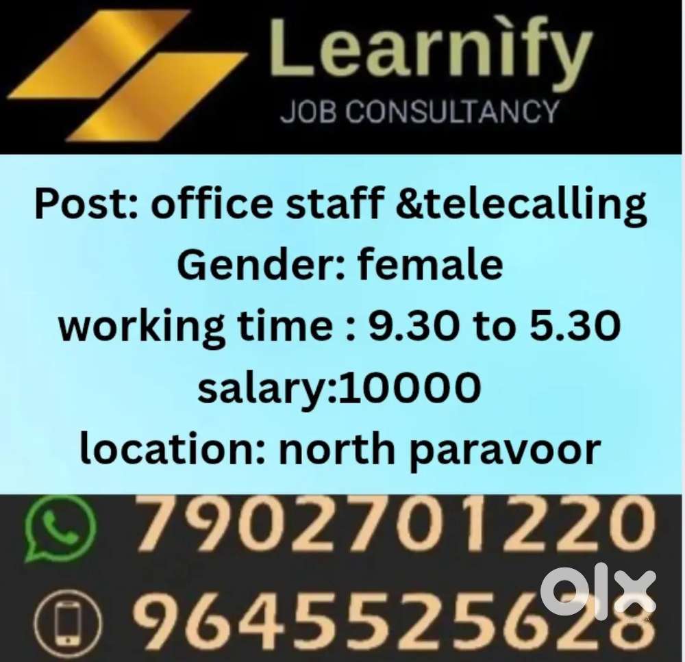 Office staff anf telecalling, accounts