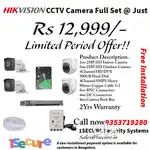 Brand New Hikvision CCTV Camera Full set @ just Rs12999/-