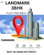 Landmark 3bhk furnished flat available for rent