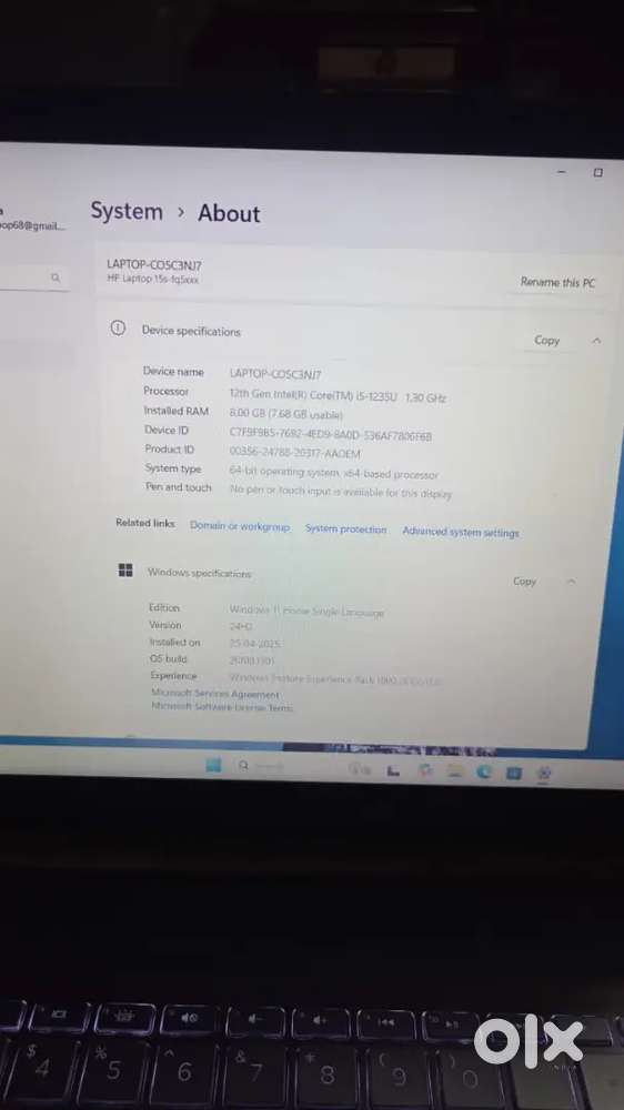 Hp laptop new only 7 month old