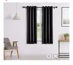 Curtains black colour.