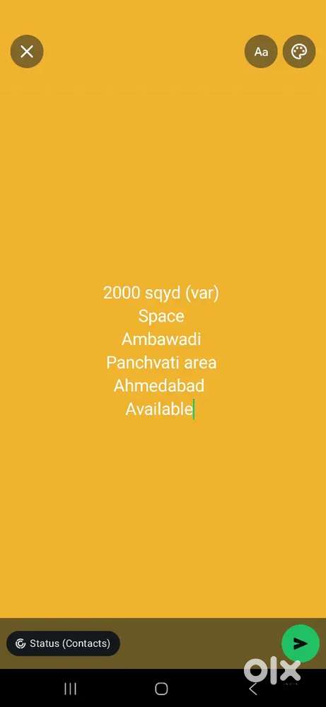 2000 sqyd (var)
Space
 Ambawadi 
Panchvati area
Ahmedabad 
Available