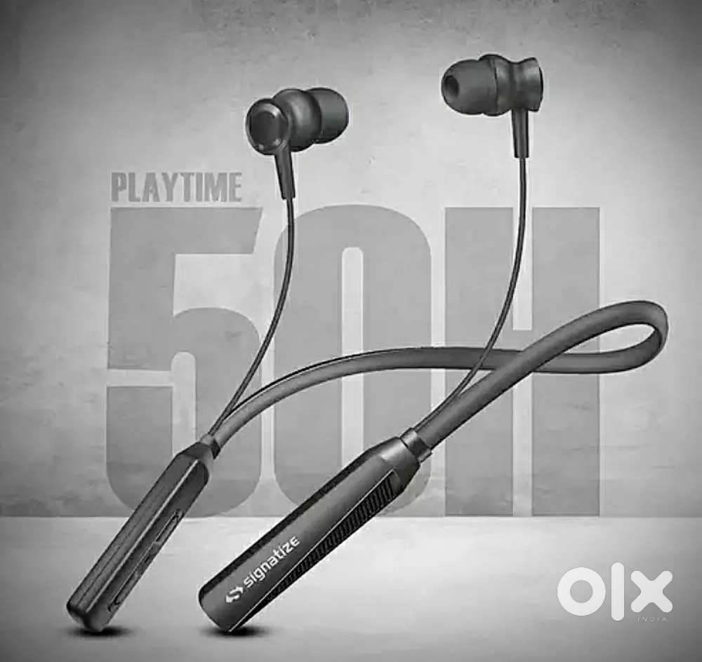 Signatize Bluetooth Neckband 50H Playtime, Deep Bass, Mic & Controls