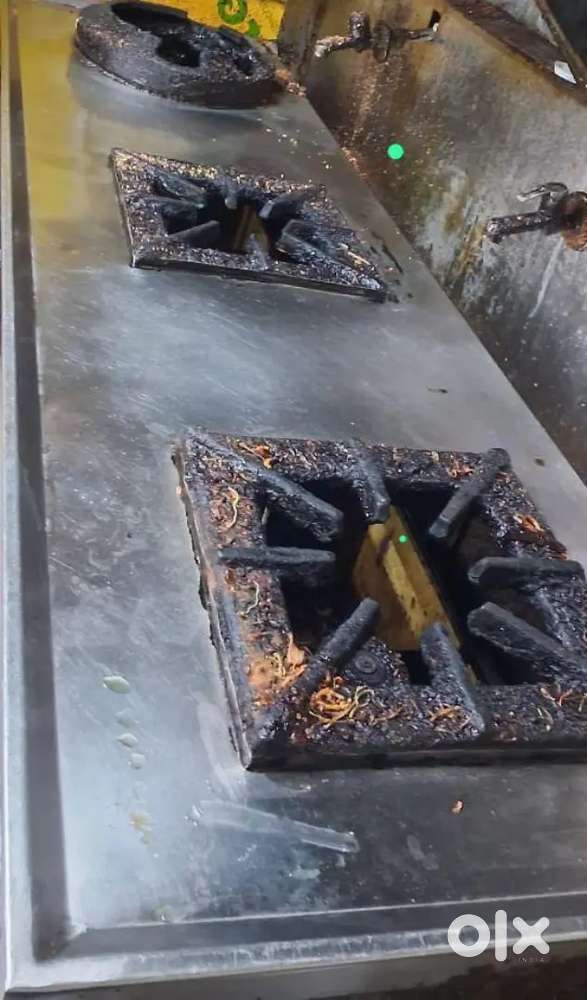 LPG Stainless Steel Three Burner Cooking Range