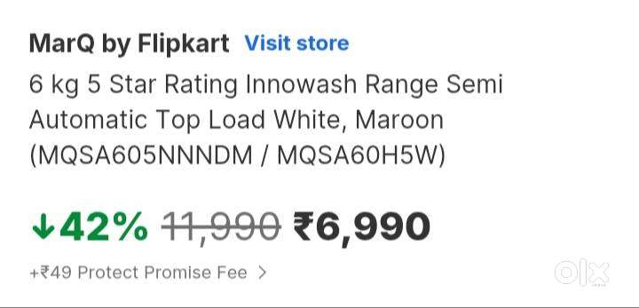 MARQ 6kg topload semi automatic washing machine 5 months old