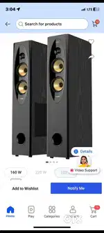 F&D T60X PRO PEAK POWER 280 W BLUETOOTH TOWER SPEAKER BLACK