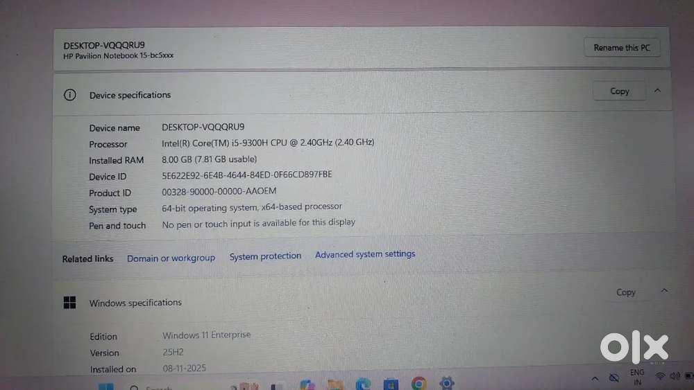 Hp Pavilion Notebook 15-bc5xxx