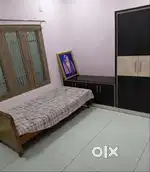 Single cot and fan with attatched bathroom