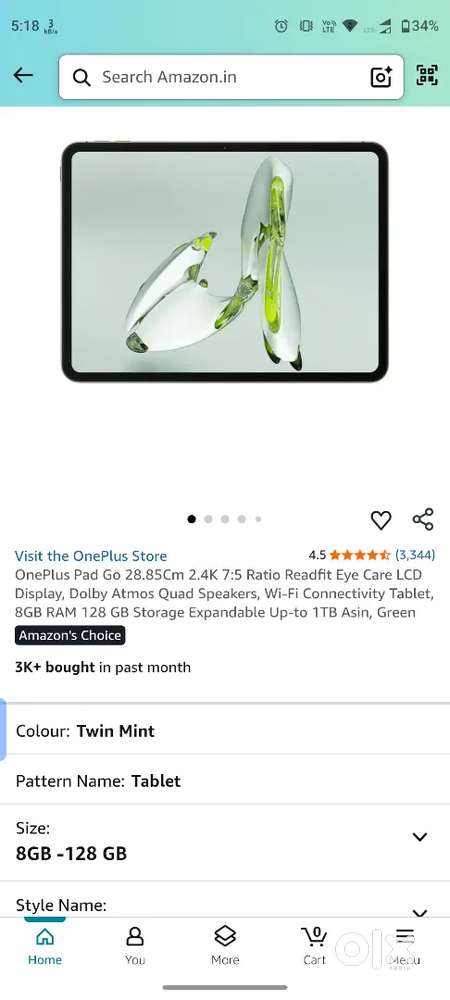 OnePlus tab go wifi 8gb 128gb