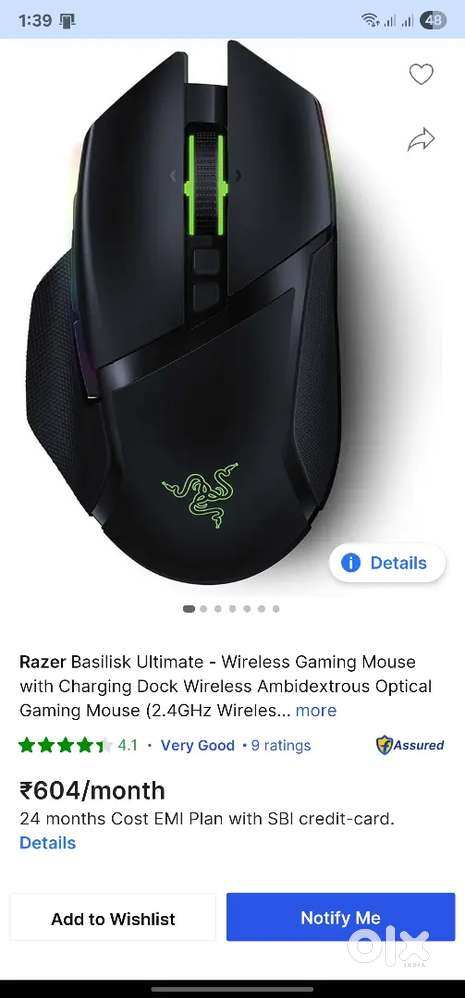 Razer Basilisk Ultimate wireless gaming mouse