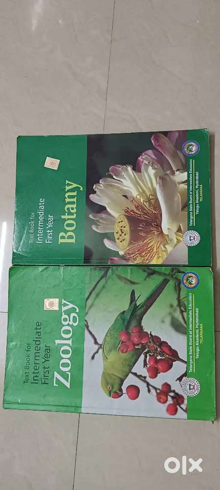 Intermediate Zoology, Botany textbooks (Telangana state board)