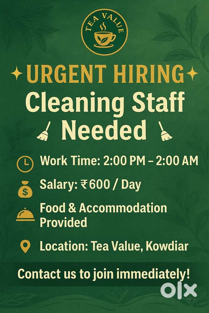 Cleaning staff _Food/accommodation