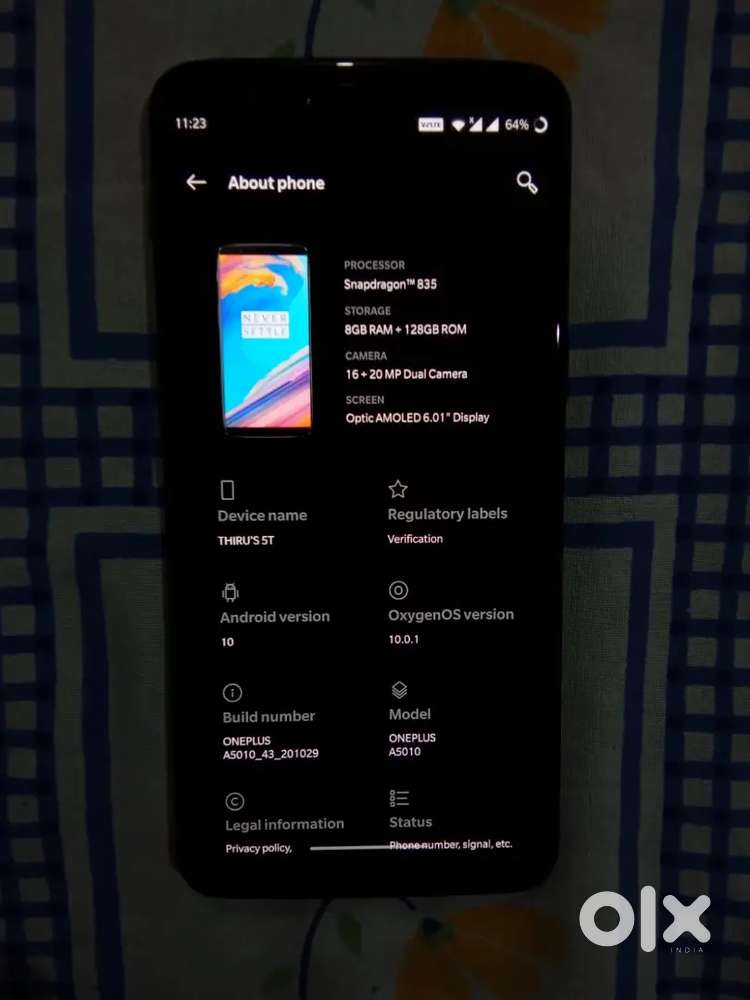 OnePlus 5t 8gb 128gb