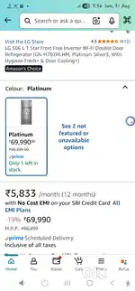 Lg double door 1 month old fridge 2 piece