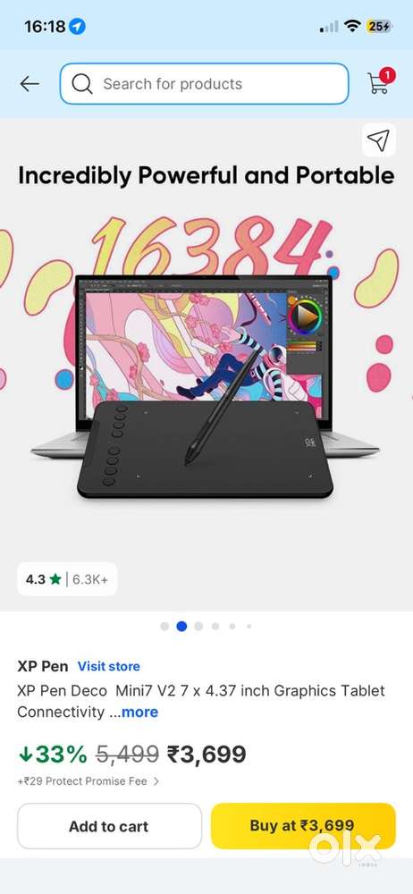 XP Pen Deco Mini7 V2 7 × 4.37 inch