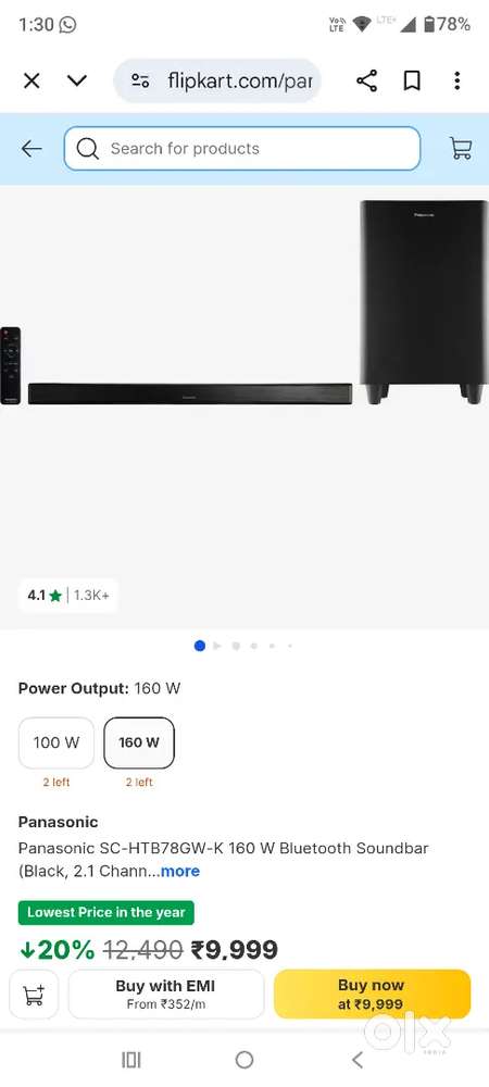 160w dolby sound bar crystal clear