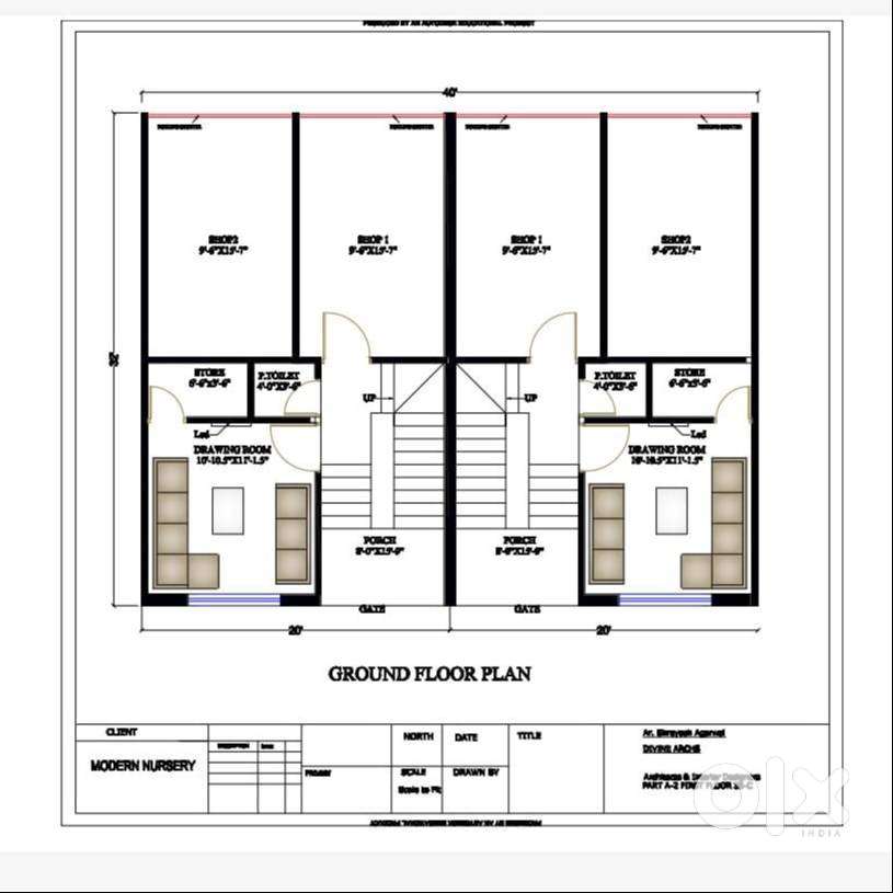 Double Story House with  Two Side Road