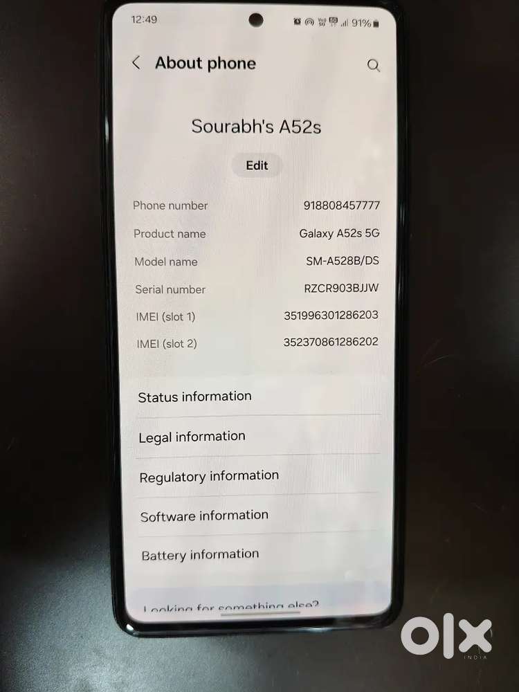 Samsung A52s 5g 8/128 mobile fully laminated