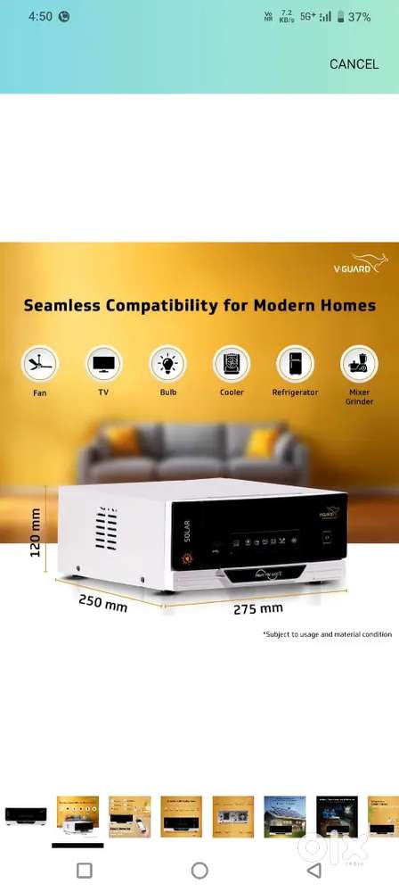 V-Guard Smart Pro 1200 s Solar Inverter for Home