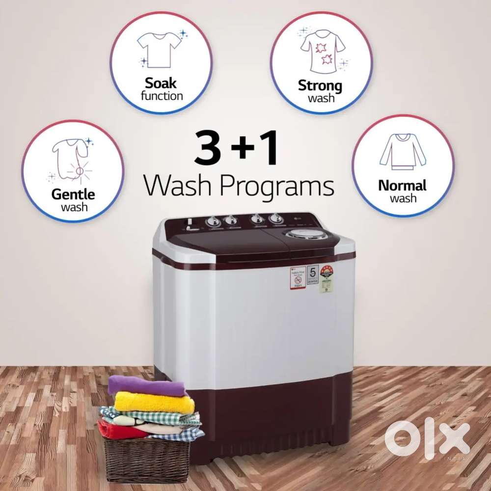 LG 7.5 kg Semi Automatic Top Load Washing Machine White, Maroon  