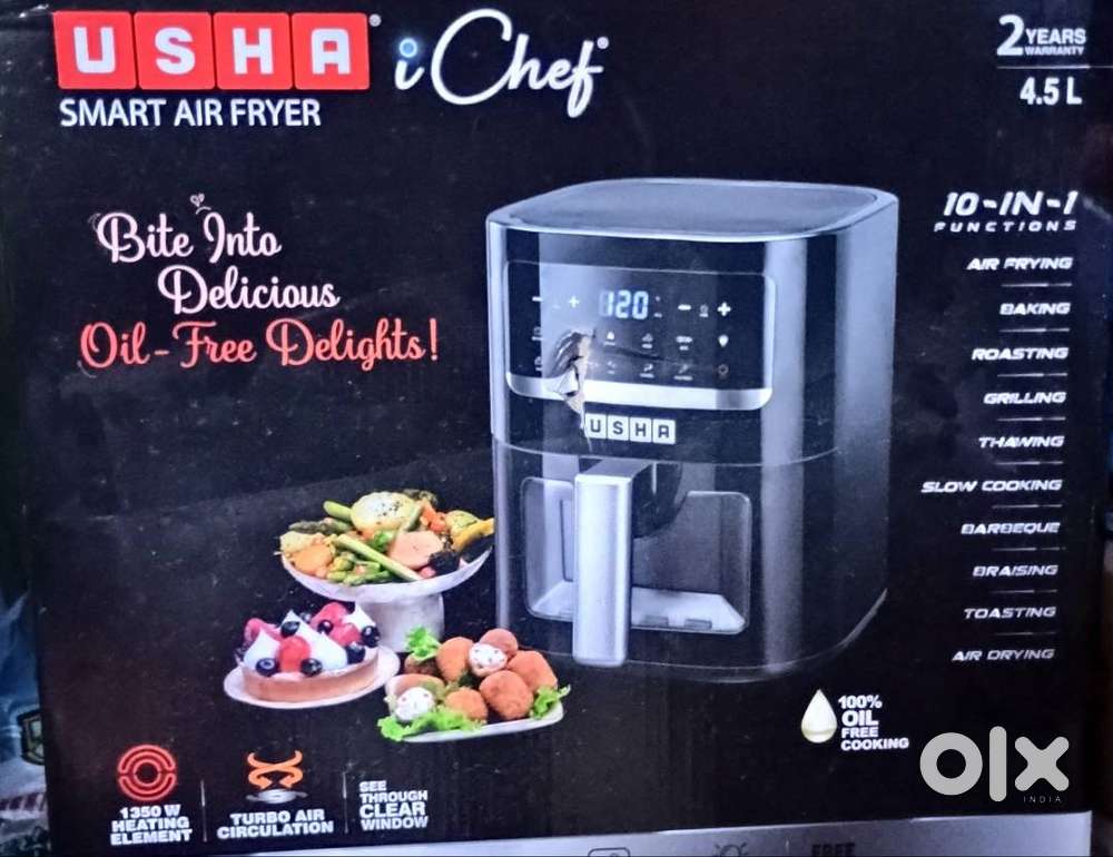 Usha iChef Smart Air Fryer (4.5 L) – 10-in-1 Functions  Excellent Con