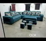 New luxury Neem wood 5 seater L safe sofa set at factory priced