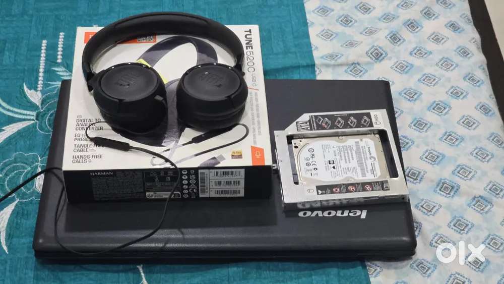 Lenovo laptop g500 + 500 hard disk + jbl type c headphones