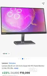 Lenovo 60.45 cm (24 Inch) Quad HD IPS Panel Monitor