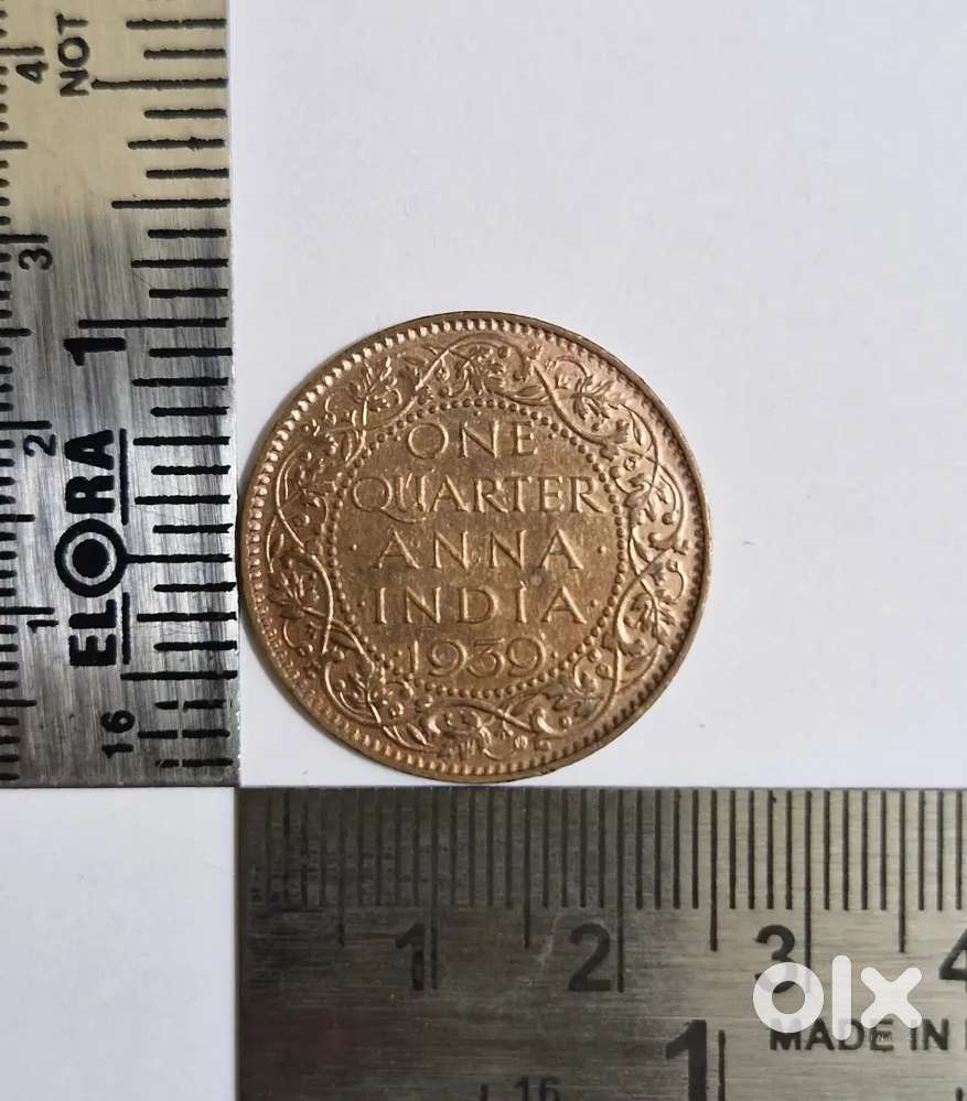 One Quarter Anna 1939 – Vintage British India Coin  King George VI