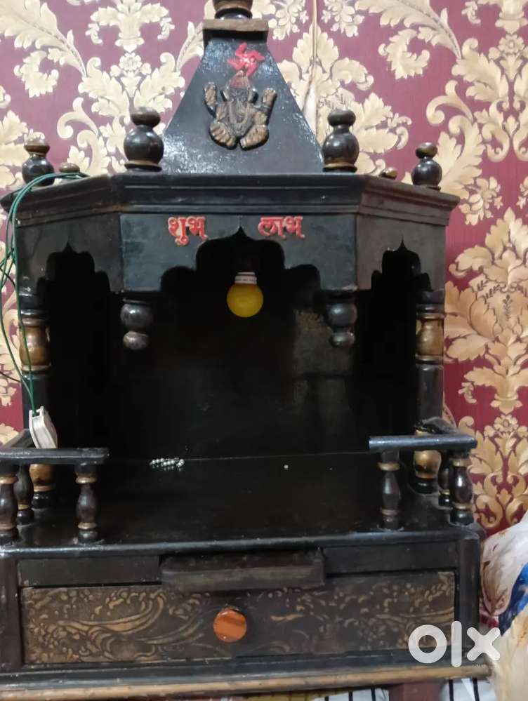 Brown pooja mandir wooden temple