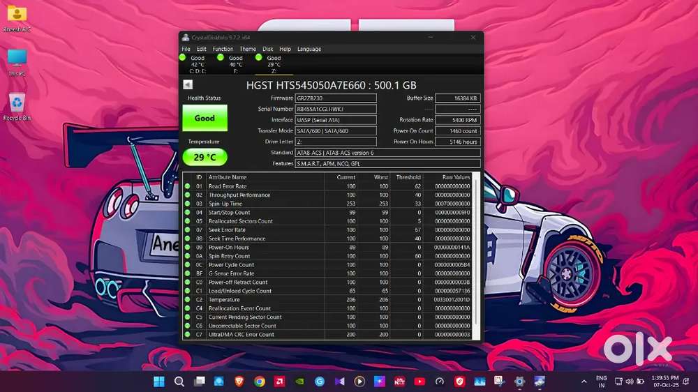 Micron 8GB DDR4 3200MHz Laptop RAM & 500GB SATA III HDD with Enclosure