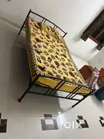 Steel bed cot with bed