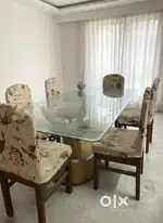 Dining table set with mandir