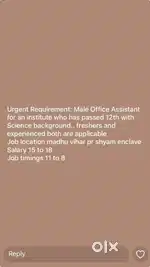 Urgent requirement male female accounts assistant