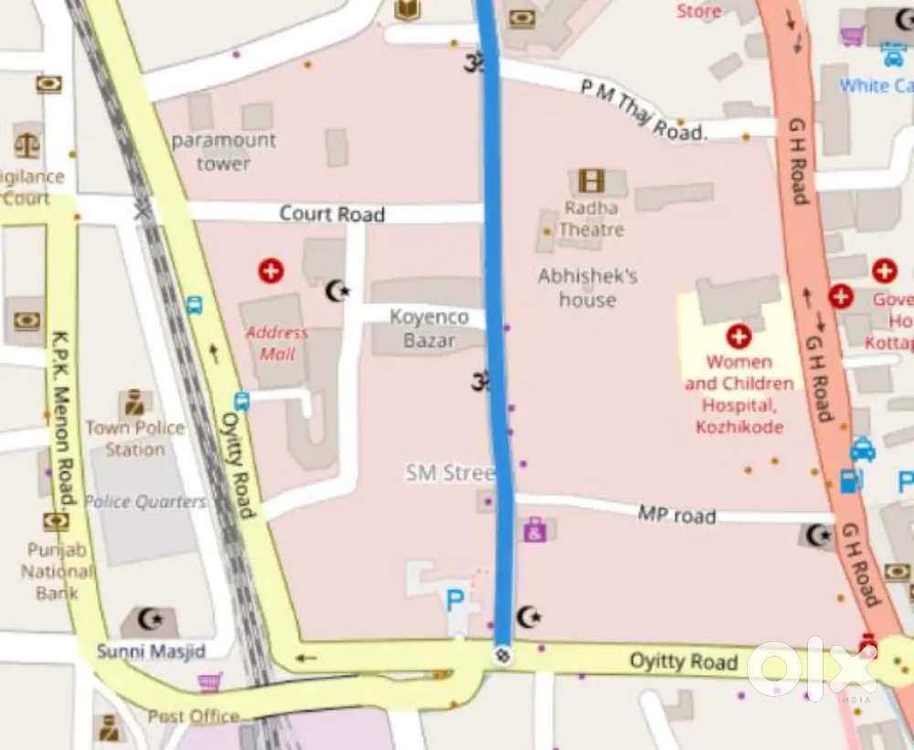 16cent plot Kozhikode SM STREET in side per cent 45 lakh