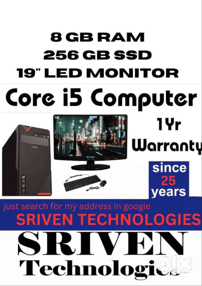 Core i5 New Computer with 1 Year Warranty SRIVEN TECHNOLOGIES VIJAYAWA