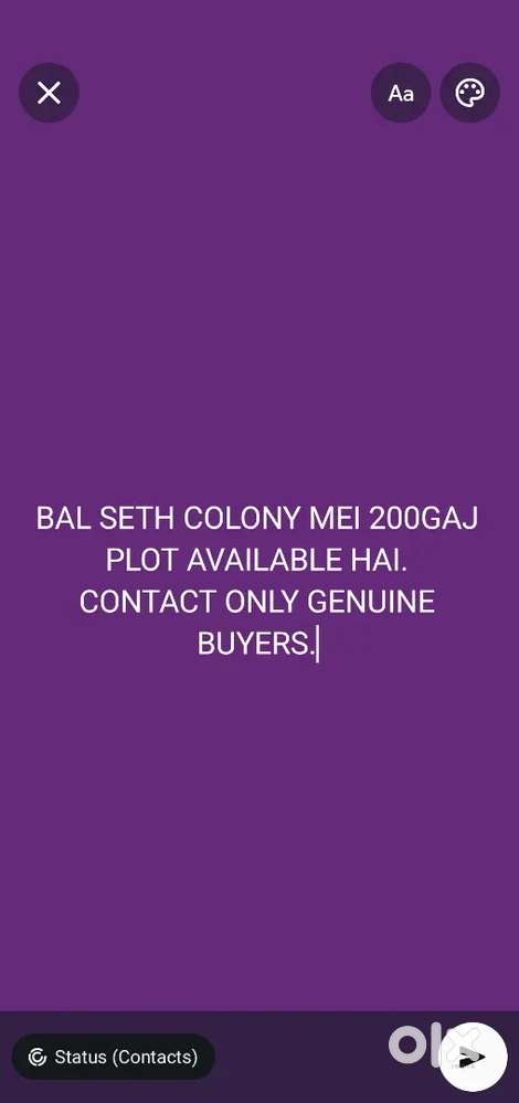 Plot for sale Bal Seth Colony