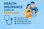 Health Insurance Plans from ₹500/month  Cashless Hospitals