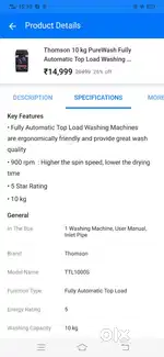 10Kg Fully Automatic Washing Machine- Thomsan