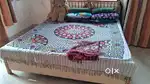 Wooden Bed and Book shelf