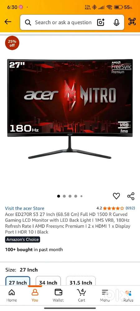 Aser gaming monitor
