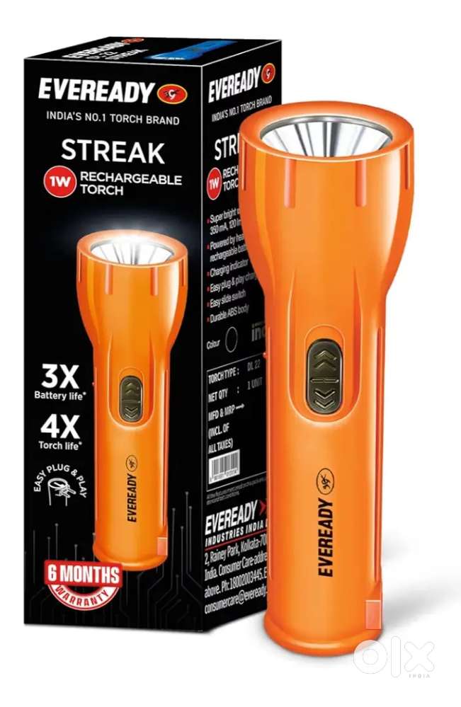 Eveready rechargable tourch available