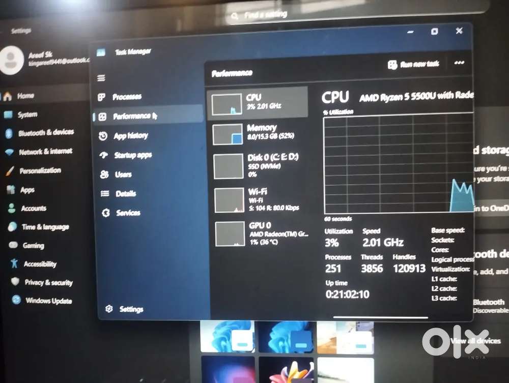 HP  Pavilion 15 16gb ram 1tb hard disk Ryzen 5 processor