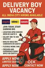 Delivery boy job in your area All Over India  Good Salary + Incentives