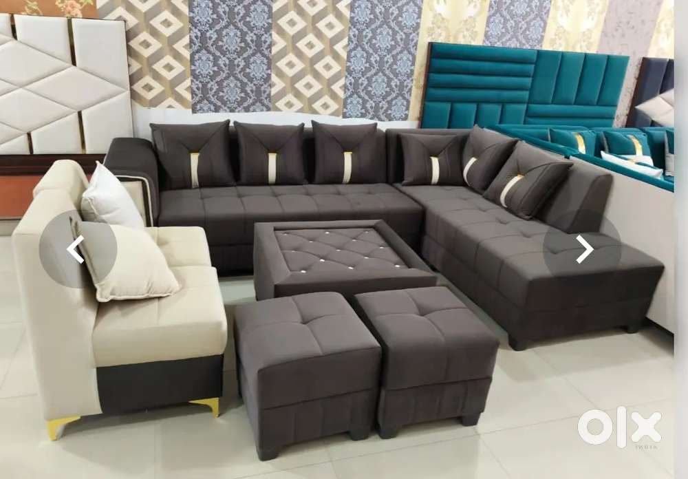 Sofa set corner brown colour